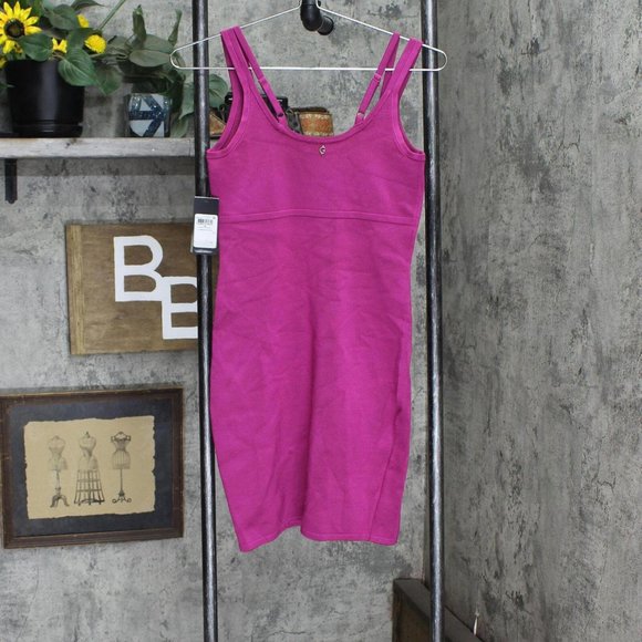 Guess Womens Gemma Bodycon Dress W2GK38Z2XY0 Purple Dragonfruit M - Picture 2 of 6